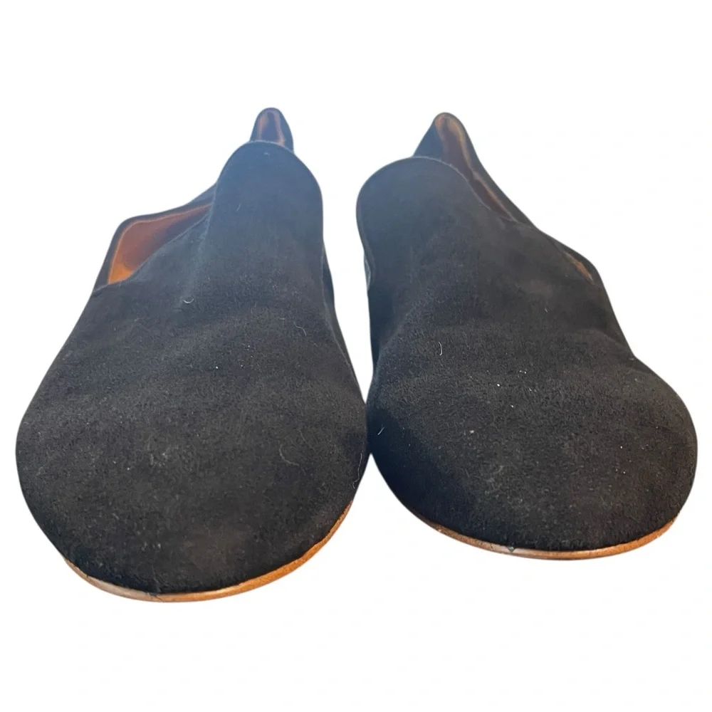 J. Crew Factory Black Suede Smoking Loafers Dark Academia Business Casual Size 8